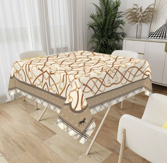 Equestrian Mahjong Tablecloth | Horsebit & Plaid Mahjong Tab