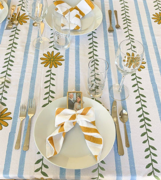Table Throw - The Elle, Evergreen & Mustard