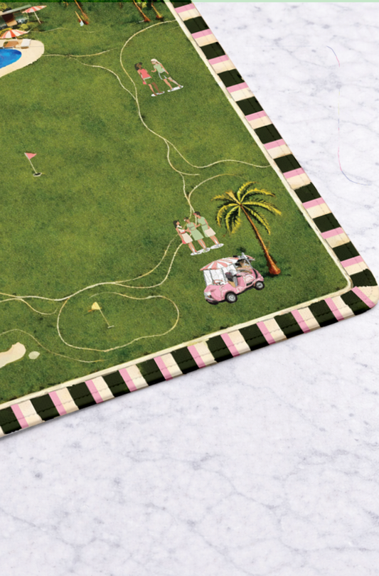 On the green golf mahjong mat 33"x33"