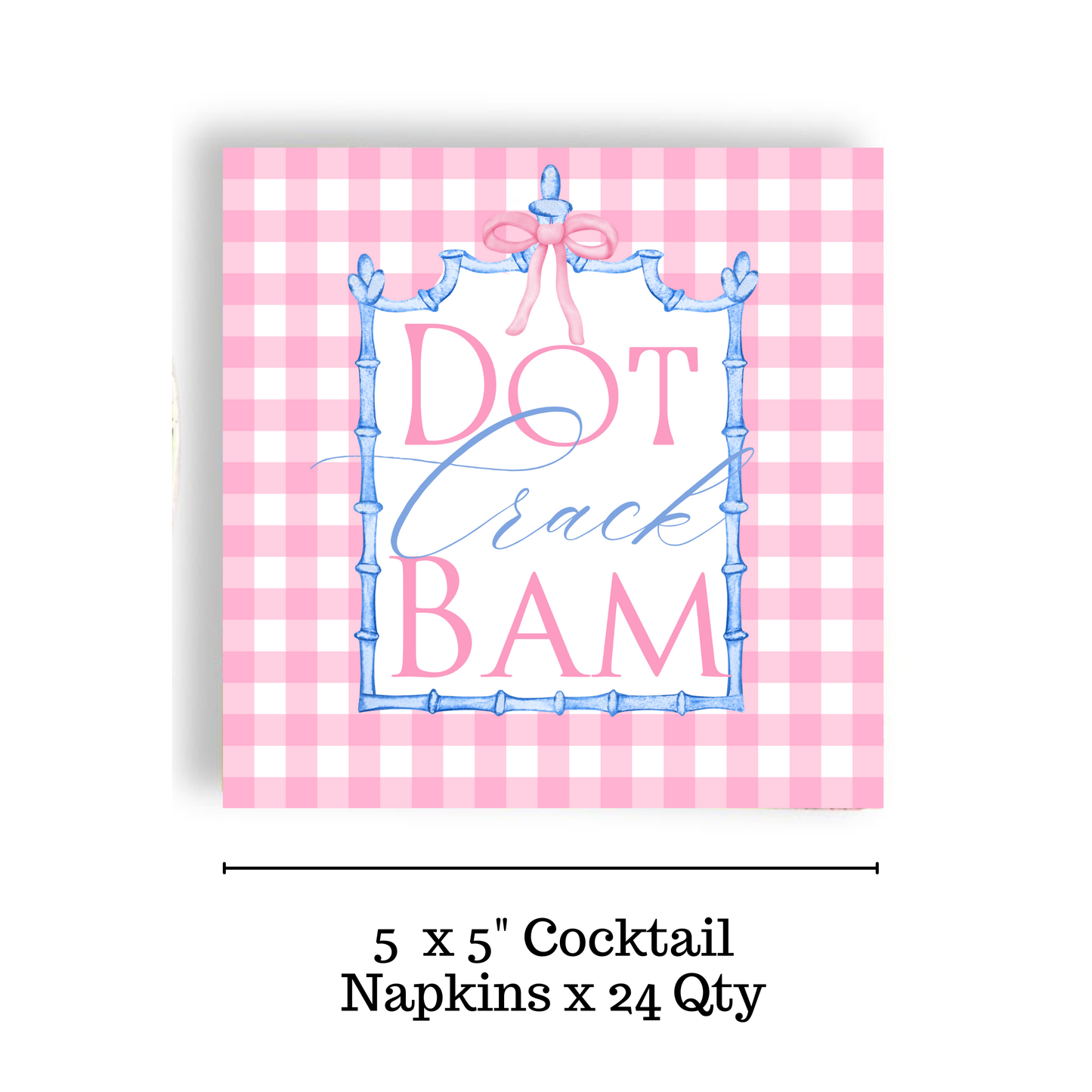 Mahjong Pink Plaid 24ct Cocktail Napkin Separates (3ply)
