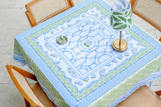 The House of Hydrangea Mahjong Mat | Blue Floral