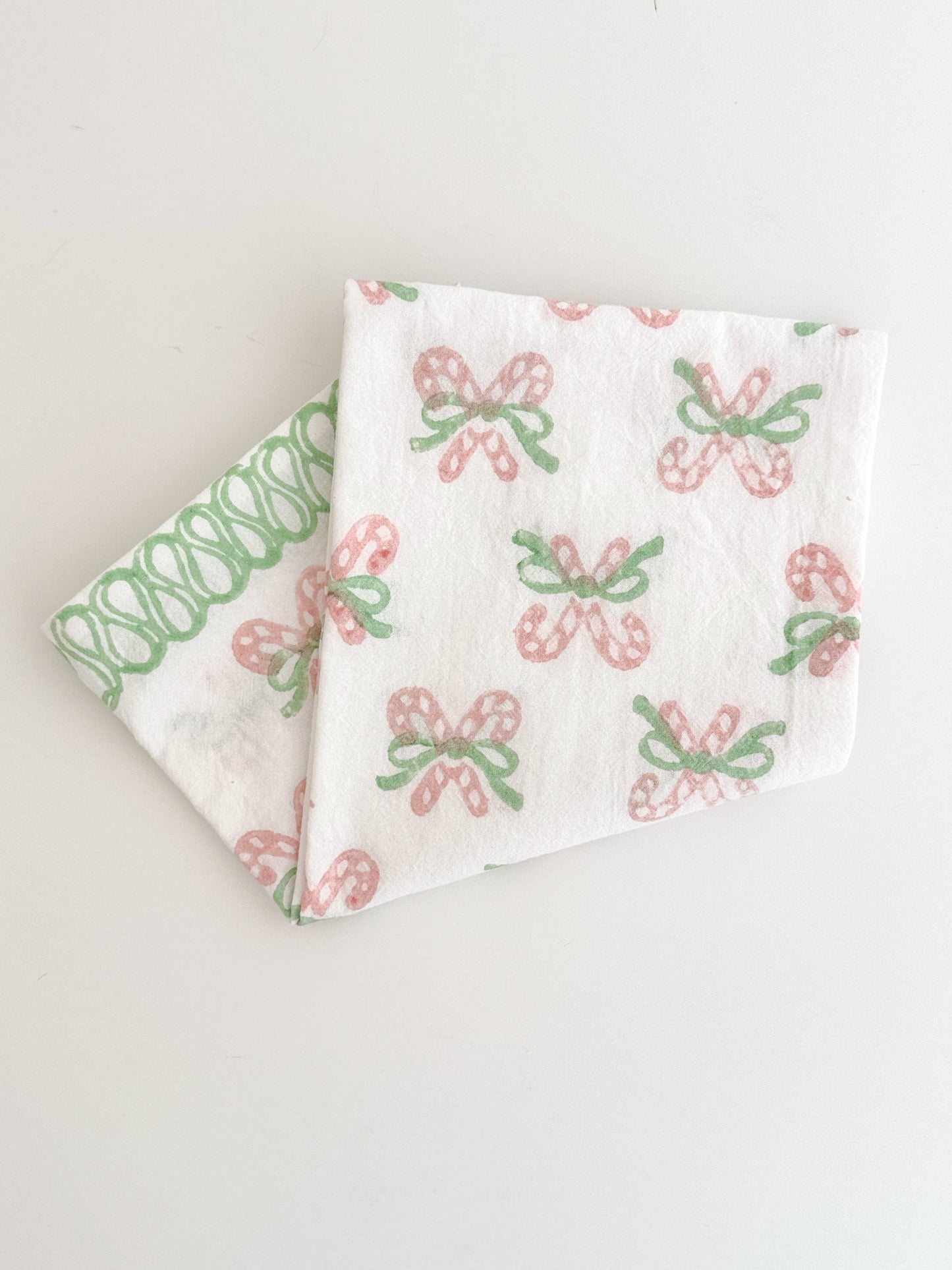 Tea Towel - Candy Cane (small), Rose & Mint