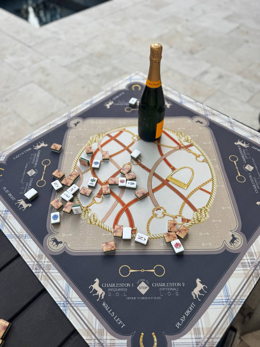 Saddles & Silk Mahjong Mat | The Equestrian