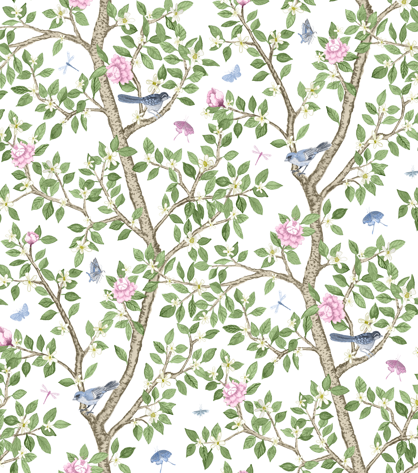 Elsie's Garden Enameled Tissue Box Cover - Blue & Pink