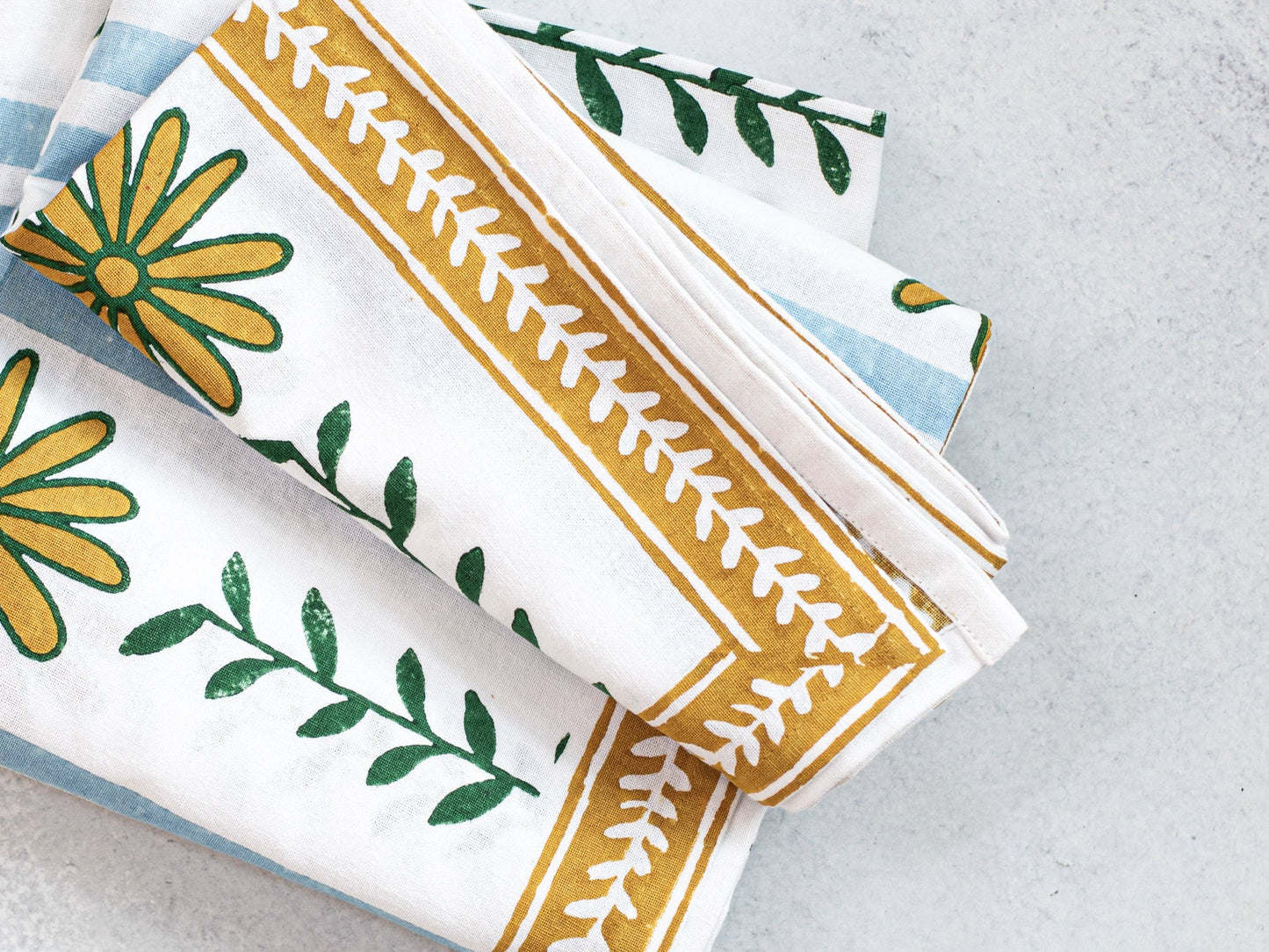 Table Throw - The Elle, Evergreen & Mustard