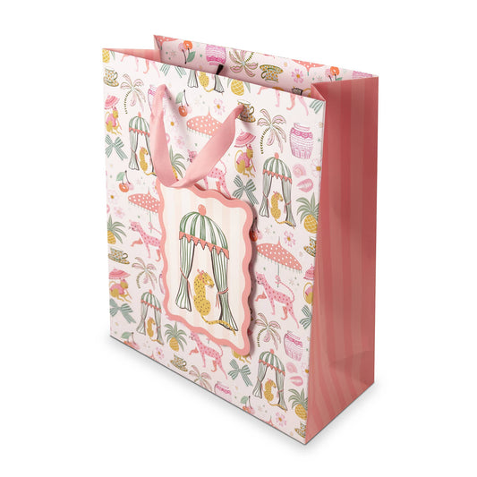 Leopard on Parade Large Vertical Gift Bag with Tissue