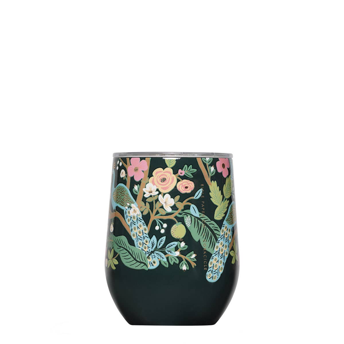 Stemless - 12oz Rifle Paper - Peacock Blue