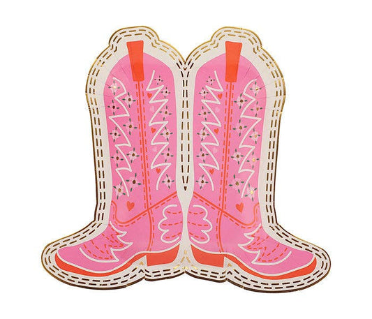 Boot Scoot Blooms Cowboy Boot Dessert Plates (10 ct)