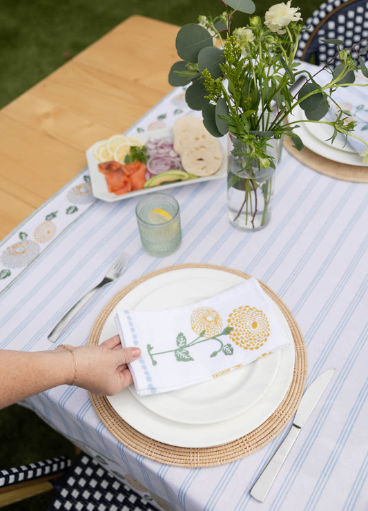 Table Throw - Marigold - Uniform Blue