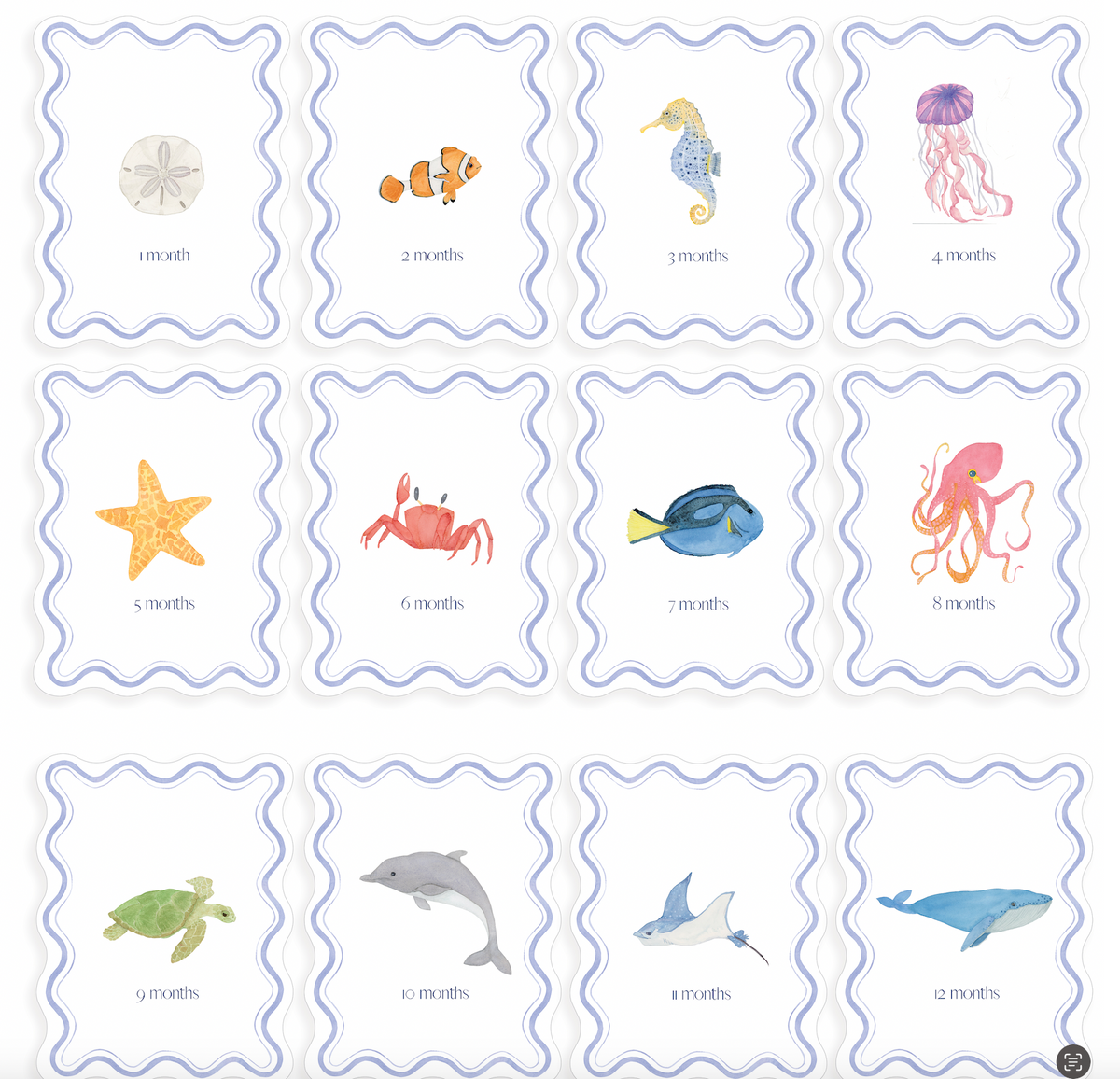 Sea Critters & Creatures Milestone Cards