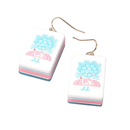 Mahjong Tile Drop Earrings