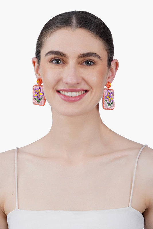 Blossom Fortune Mahjong Earrings