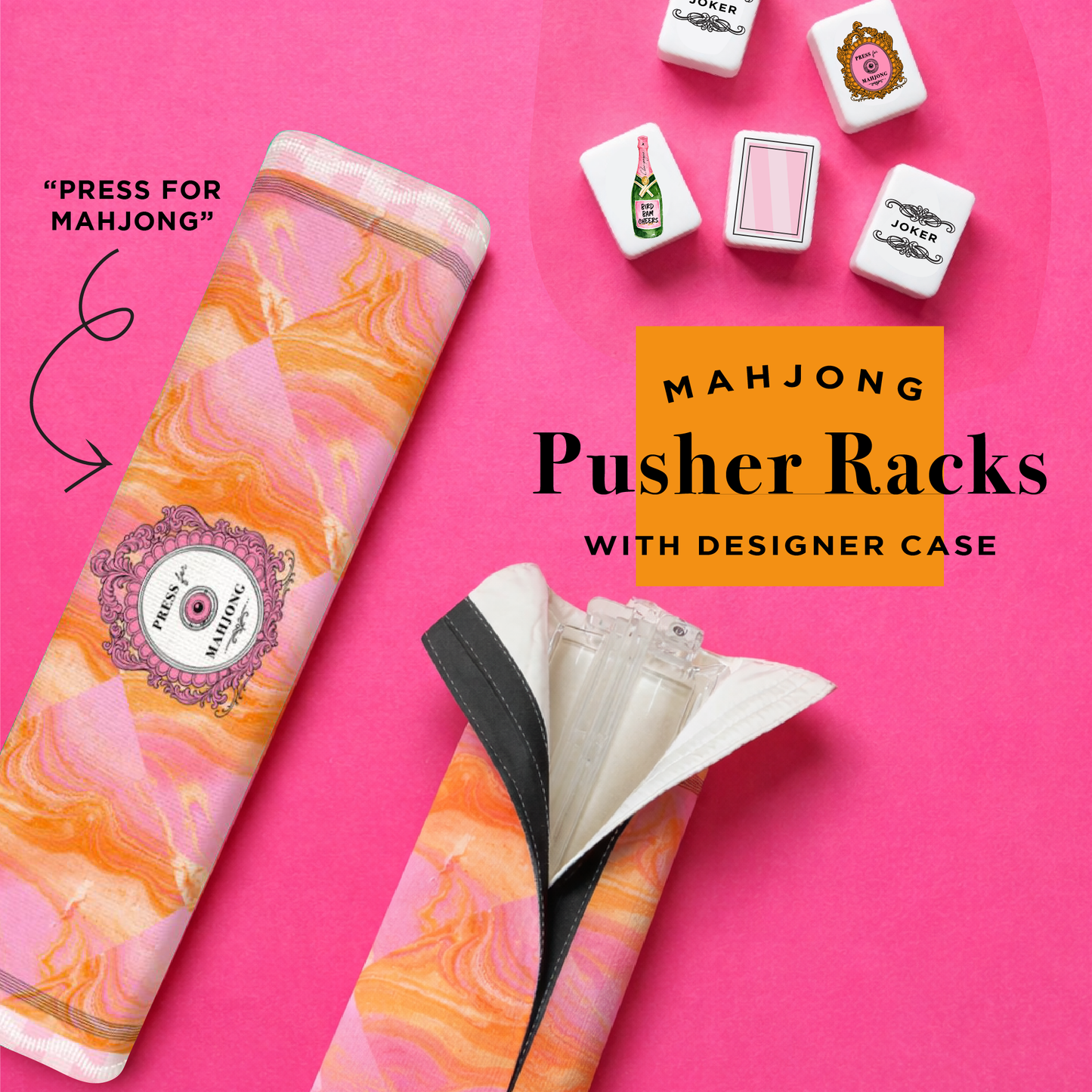 Champagne Mahjong Rack & Pusher Set | Champs & Mahj Collecti