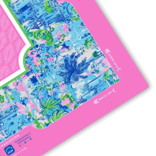 Anders Ruff Palm Beach Collection Mahjong Mat | Pink Blue Lime