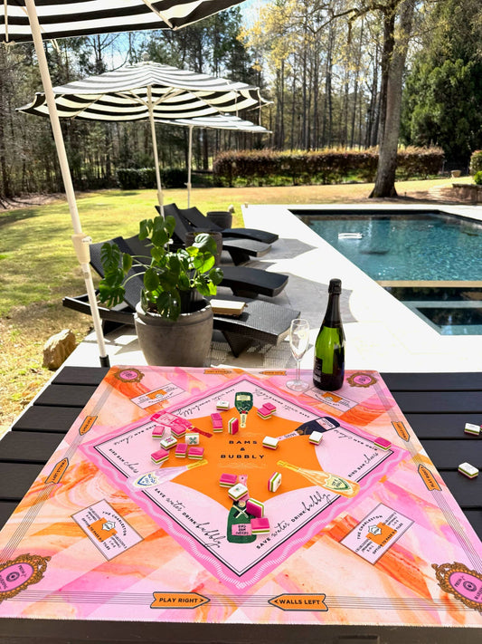 Anders Ruff Bams & Bubbly Mahjong Mat | Champagne & Mahj