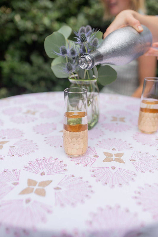 Table Throw - Peacock Paradise, Pink & Gold