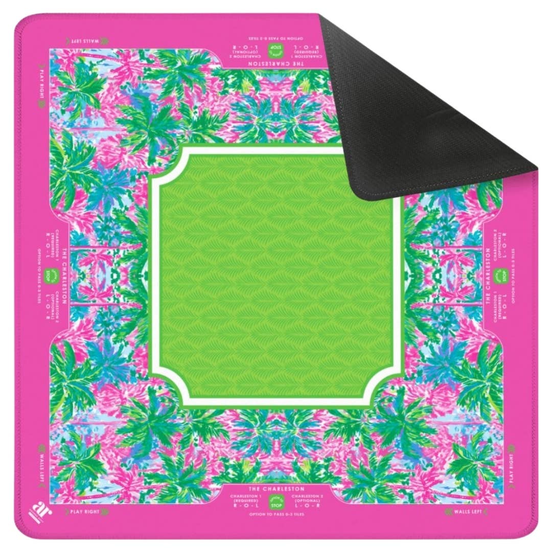 Anders Ruff Palm Beach Collection Mahjong Mat | Pink Blue Lime