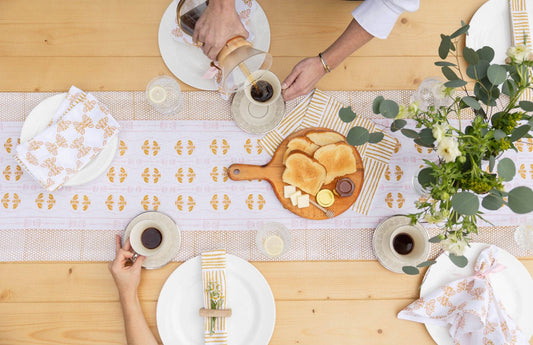 Table Runner - Honeybee - Rose & Mustard