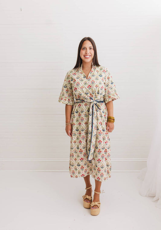 Resort Block Print Maxi Caftan | Meadow Chapel