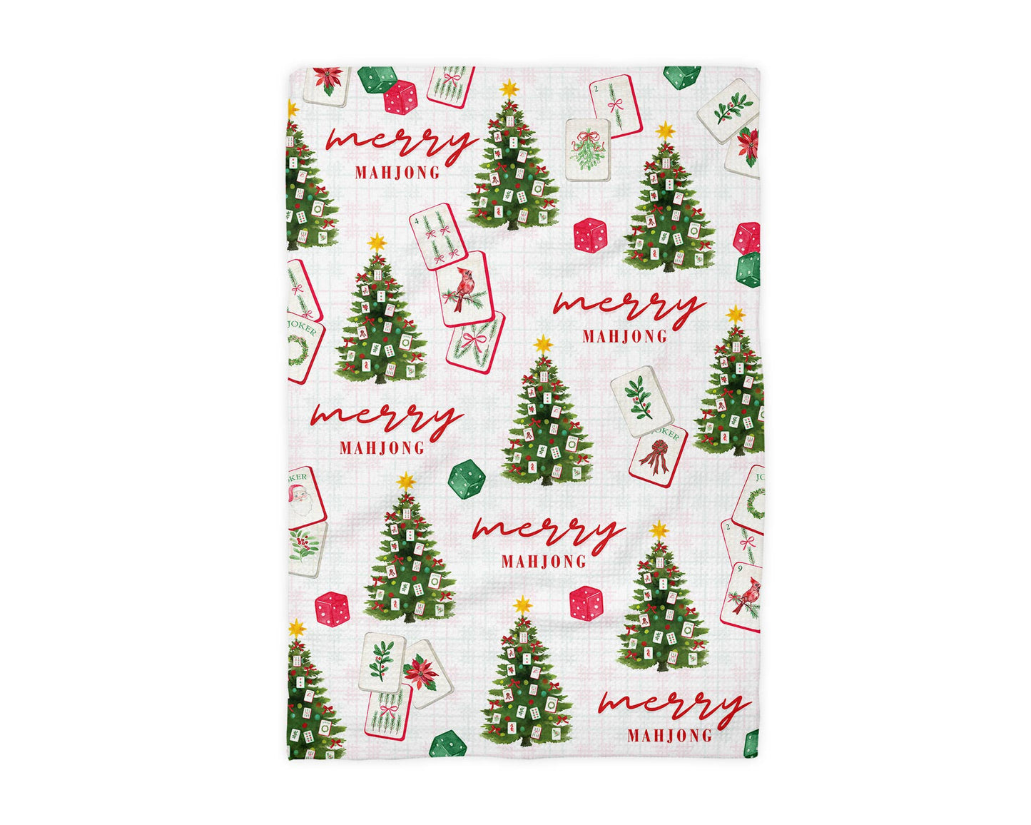 Mahjong Christmas Kitchen Towel Mahj Tile Game Decor Hostess
