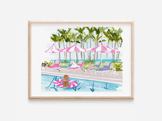 POOL PAWTY - Art Print