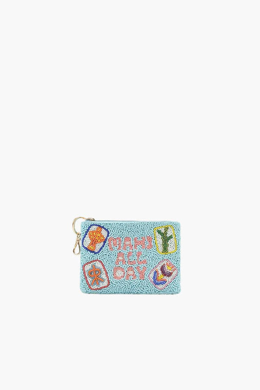 Mahj all day Beaded Coin Pouch
