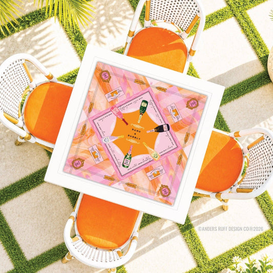 Anders Ruff Design Co. - Bams & Bubbly Mahjong Mat: 33" x 33" Neoprene