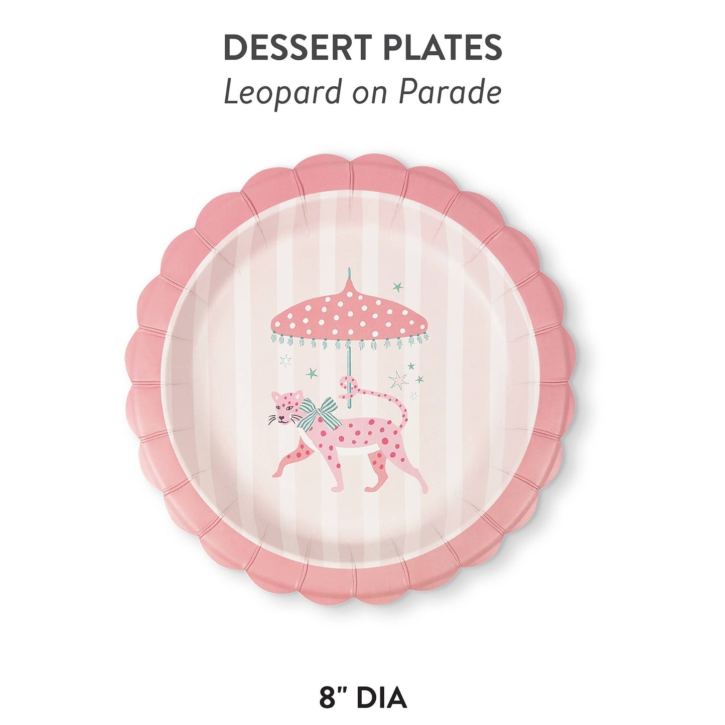 Leopard on Parade Scalloped Dessert Plates