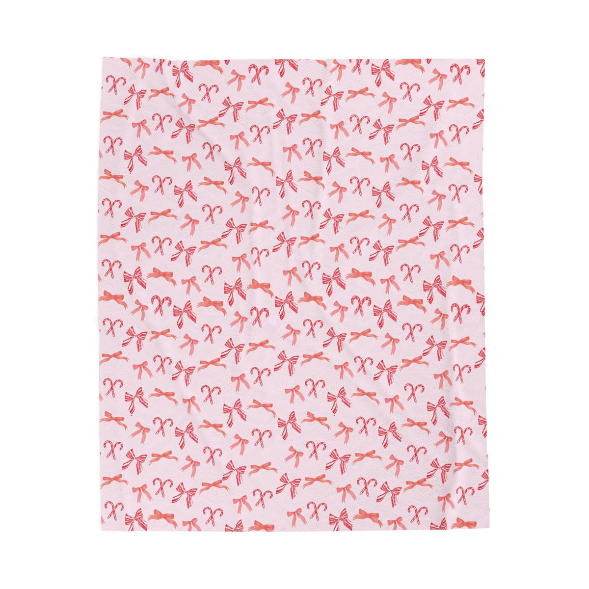Preppy Bows & Candy Cane Velveteen Blanket