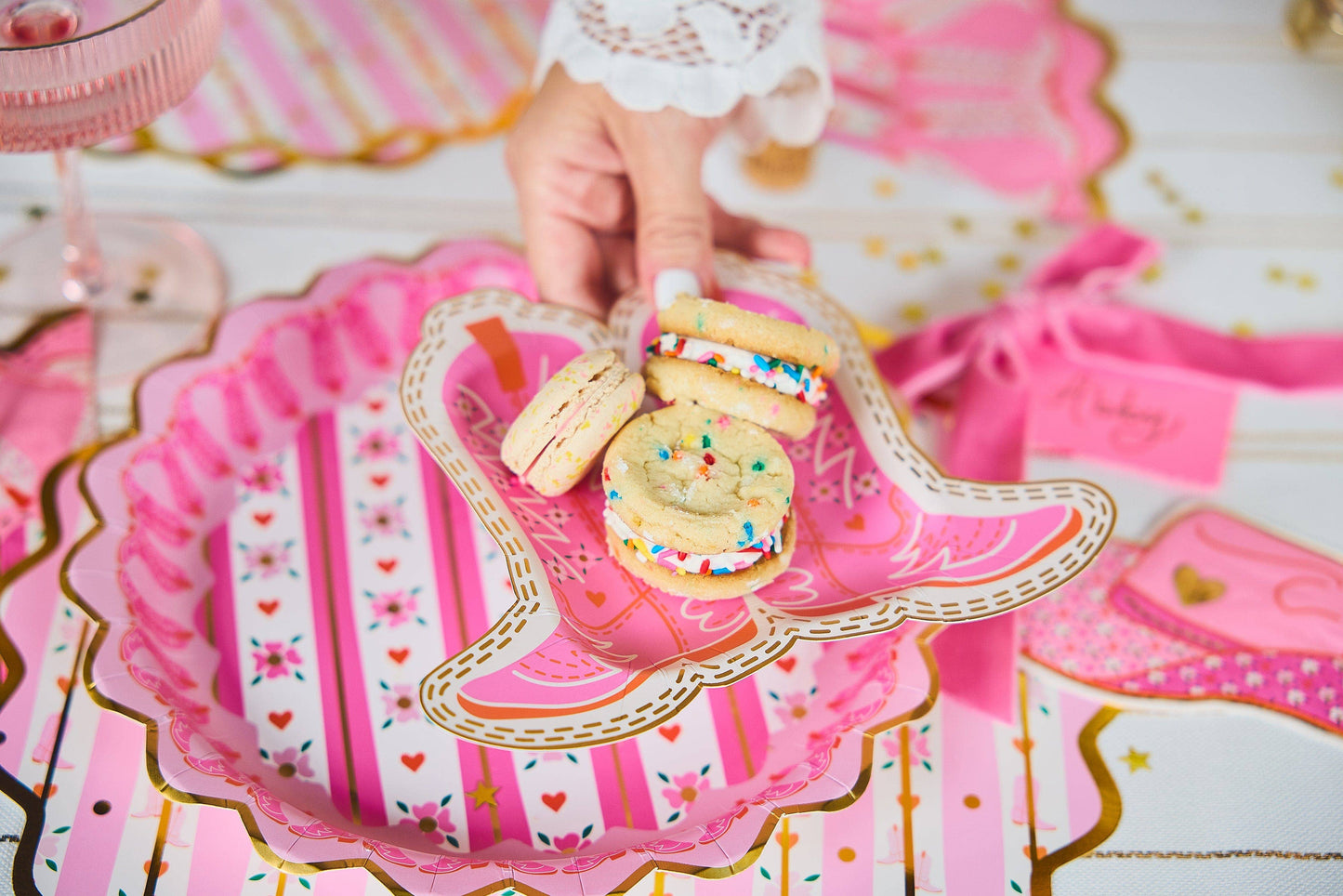 Boot Scoot Blooms Cowboy Boot Dessert Plates (10 ct)