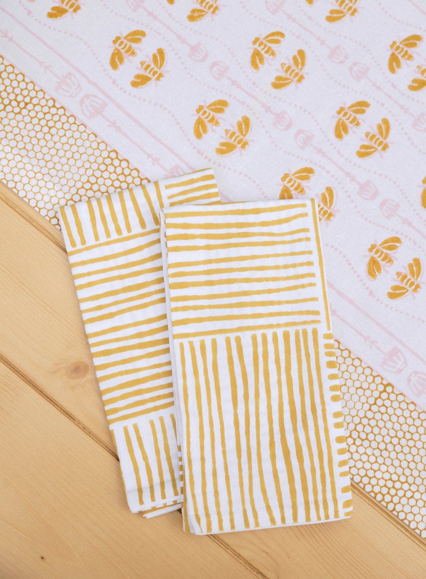 Table Runner - Honeybee - Rose & Mustard