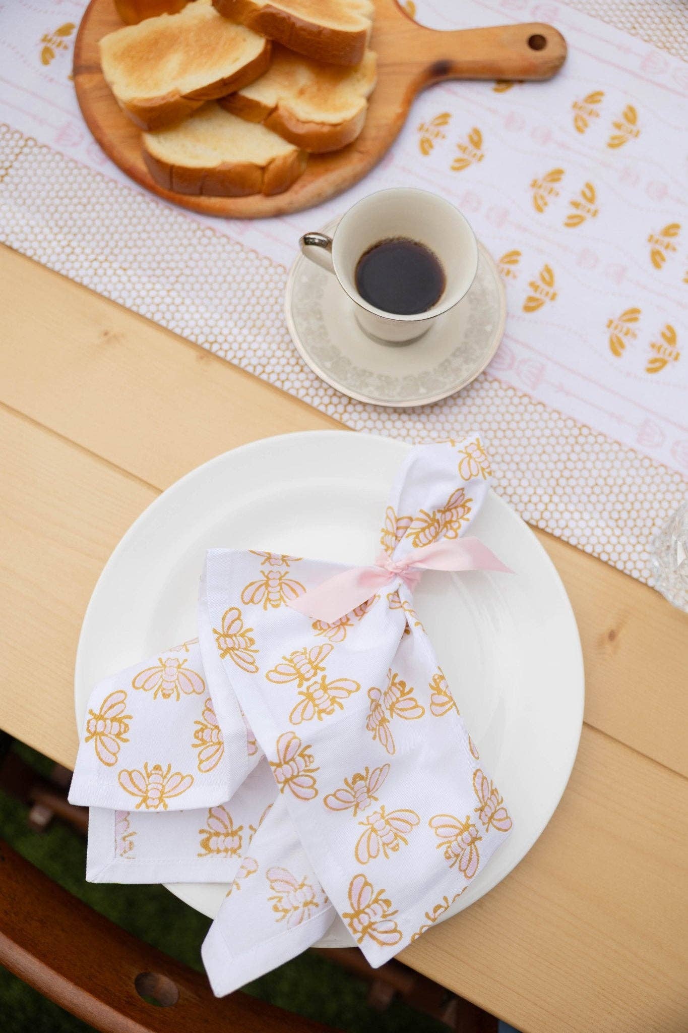 Table Runner - Honeybee - Rose & Mustard
