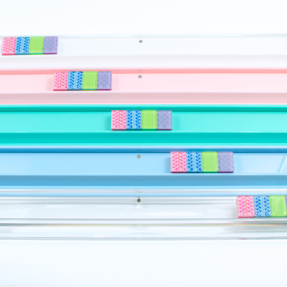 MFM MAHJONG RACKS | Premium Acrylic | 4 Racks + 4 Pushers