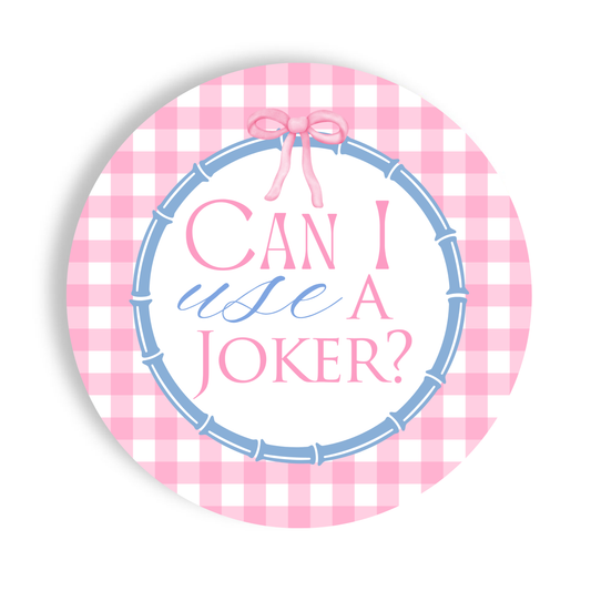 Mahjong Gingham 24ct 7in "Can I Use a Joker" Paper Plates