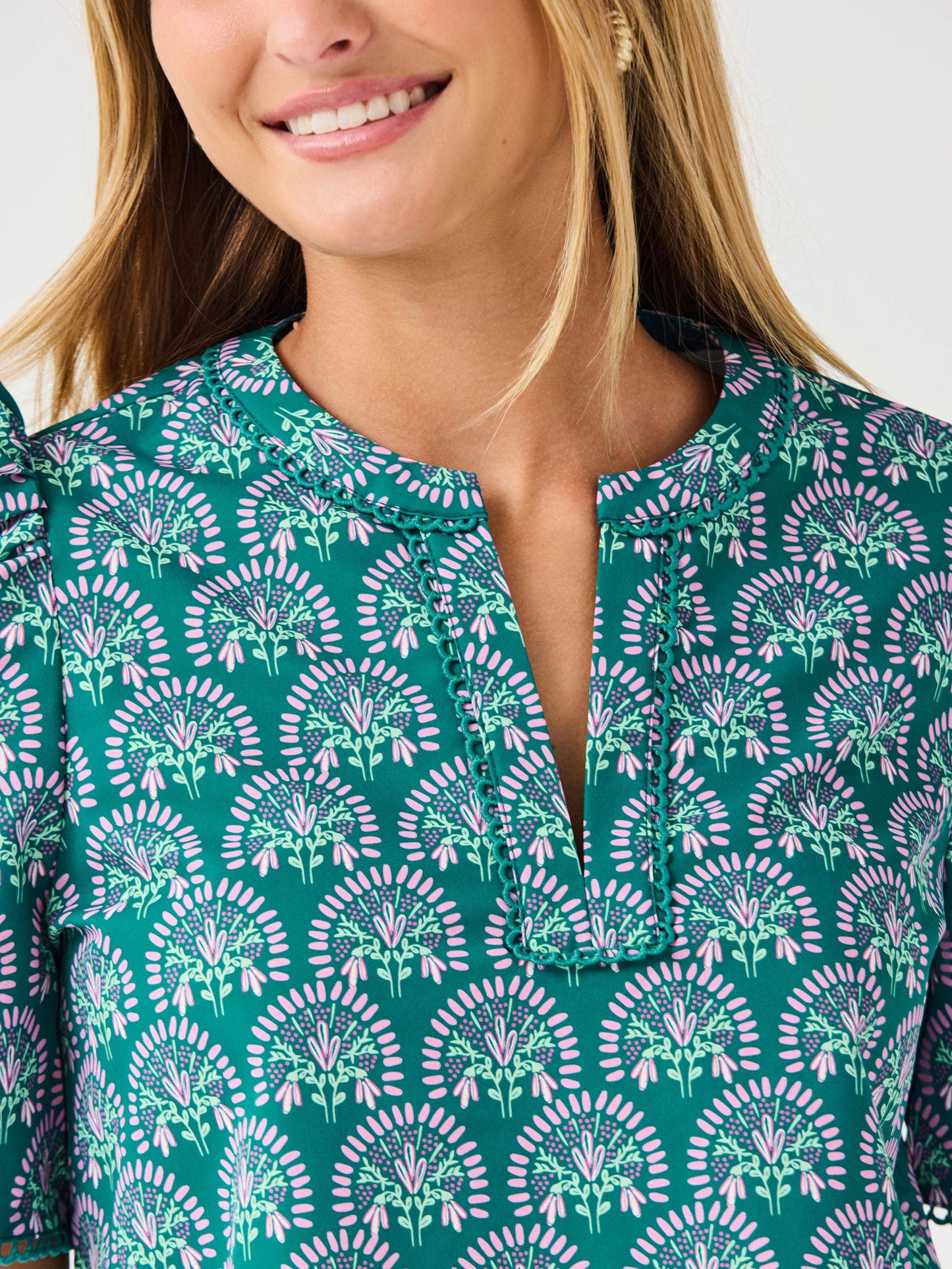 Adelyn Top | Sunshower Flora Ocean