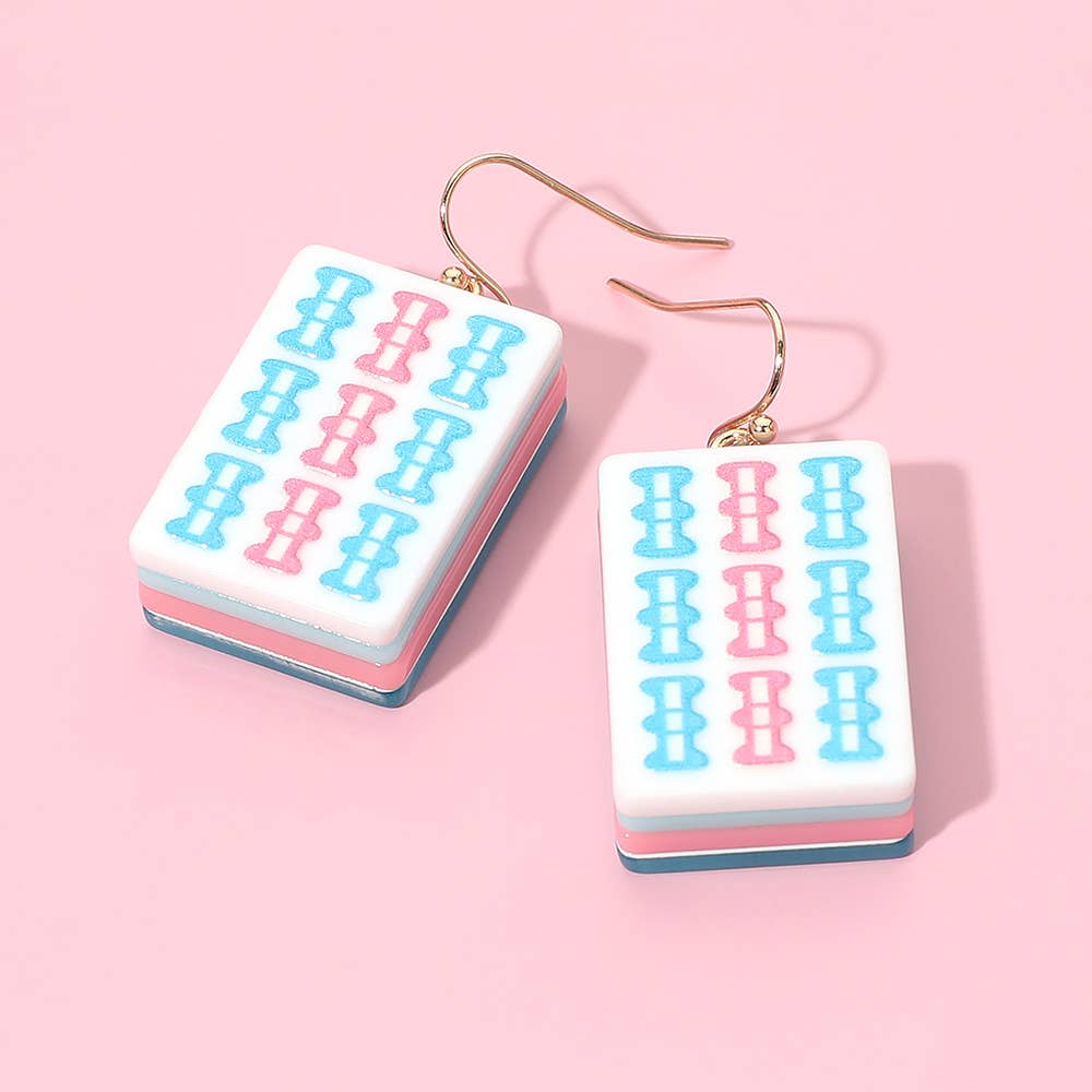 Mahjong Tile Drop Earrings