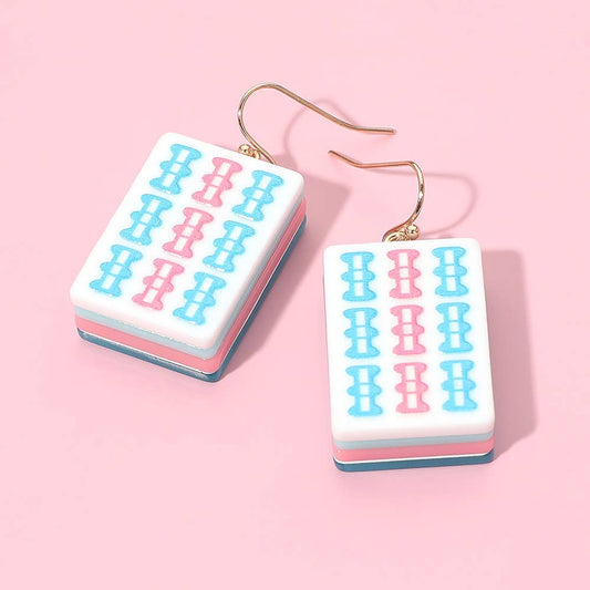 Mahjong Tile Drop Earrings