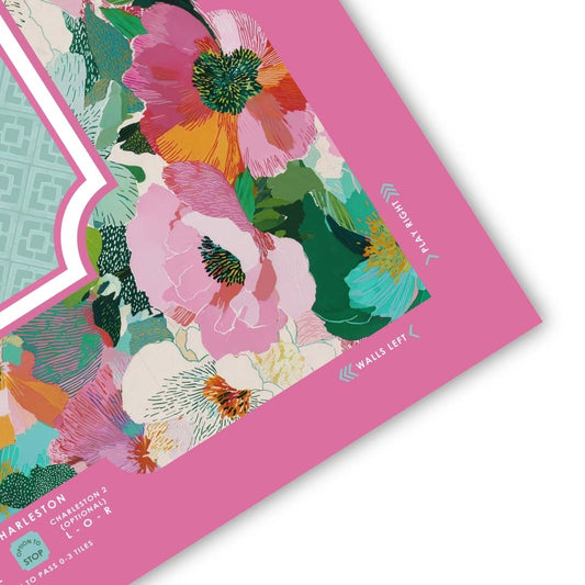 Anders Ruff Flora Belle Mahjong Mat | Pink & Aqua Floral