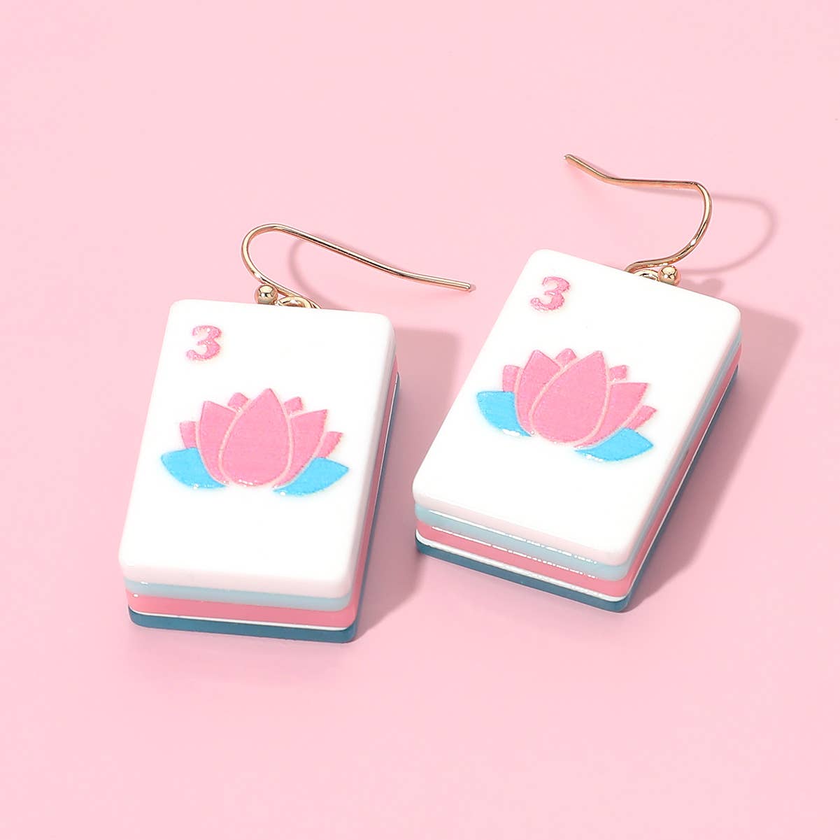 Mahjong Tile Drop Earrings
