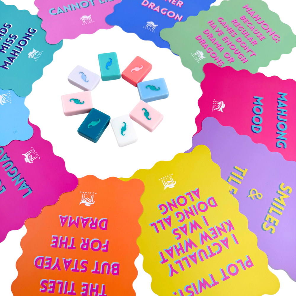MAHJONG SHUFFLE CARD  |  Scalloped Edges & Bright Colors