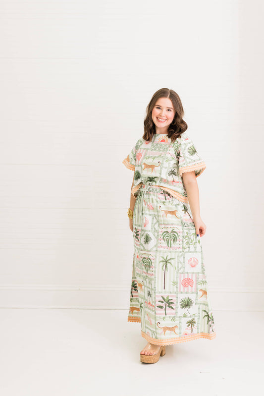 Resort Palm Postal | Skirt Set