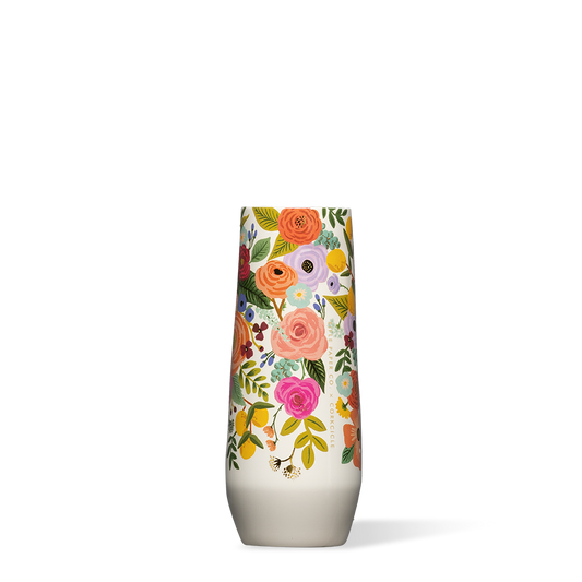 Stemless Flute - 7oz Rifle Paper - Garden Party Cream