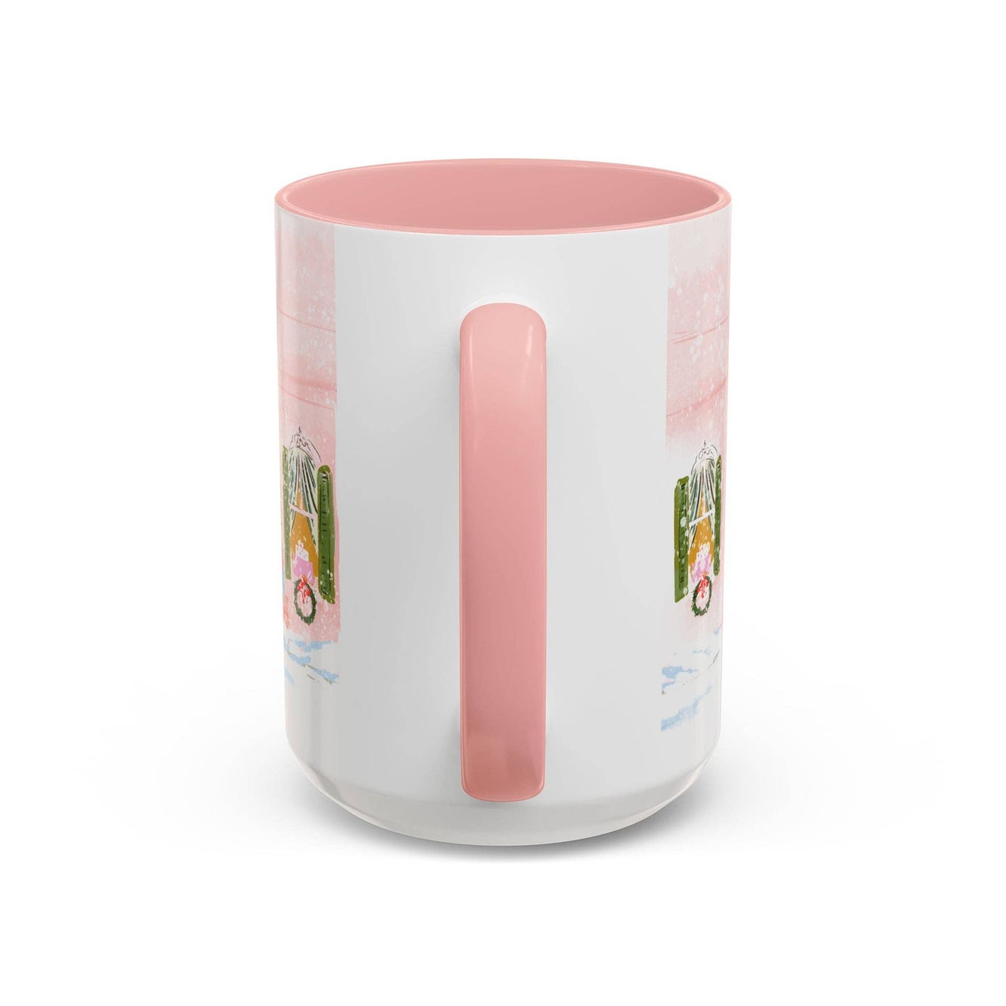 PINK CHRISTMAS TREE WINDOW MUG- CHRISTMAS WINDOW 