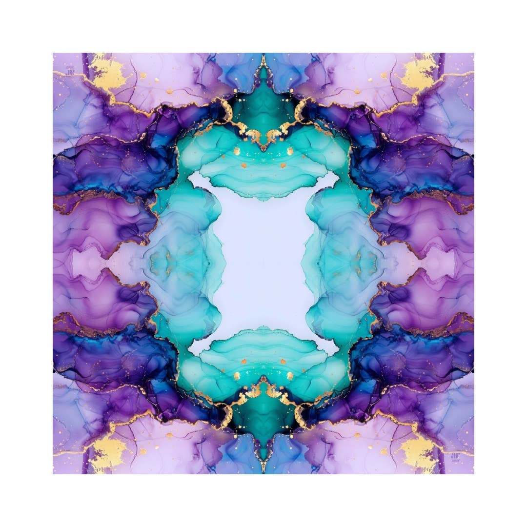 Anders Ruff Purple Aqua Mahjong Mat | Grand Marble Collection