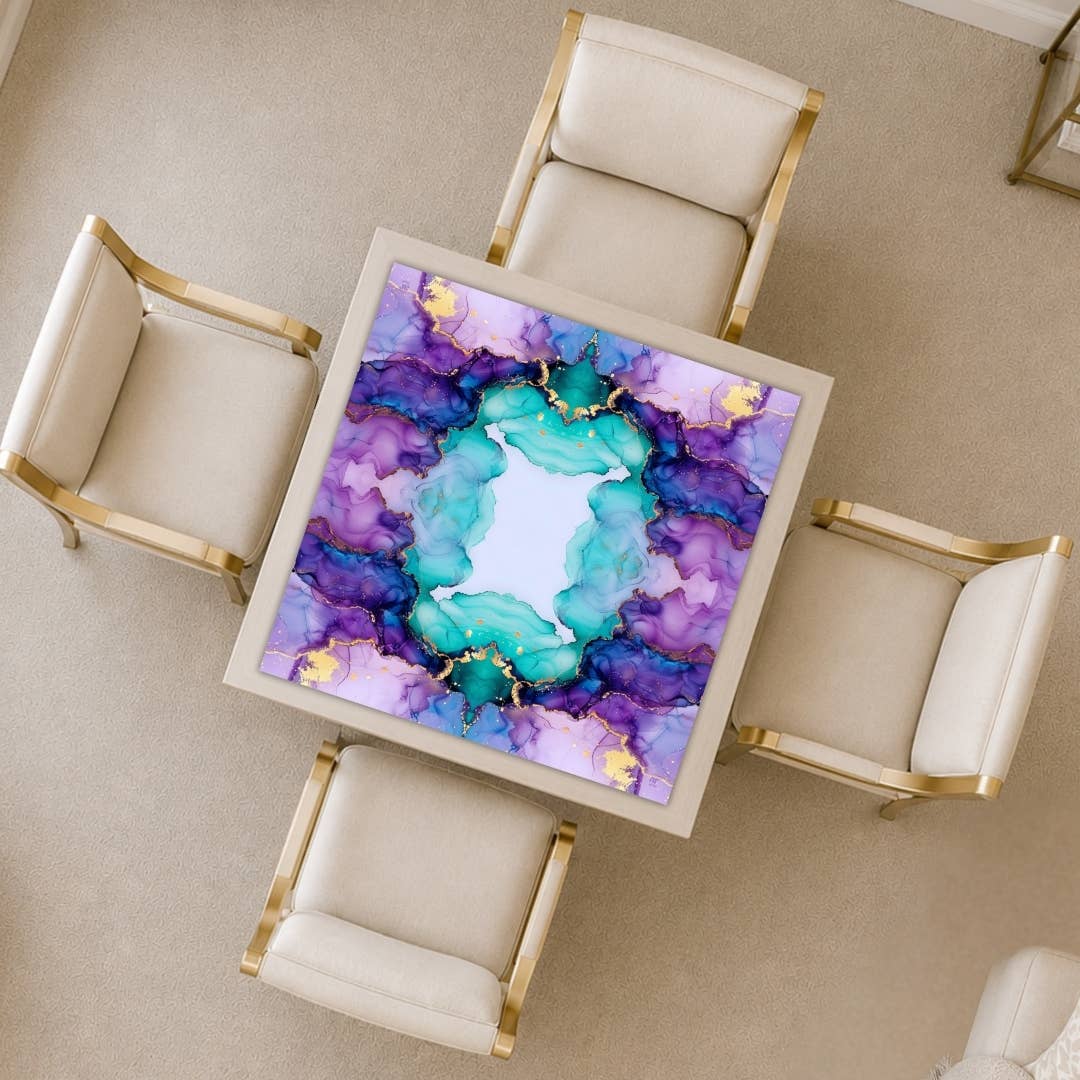 Anders Ruff Purple Aqua Mahjong Mat | Grand Marble Collection