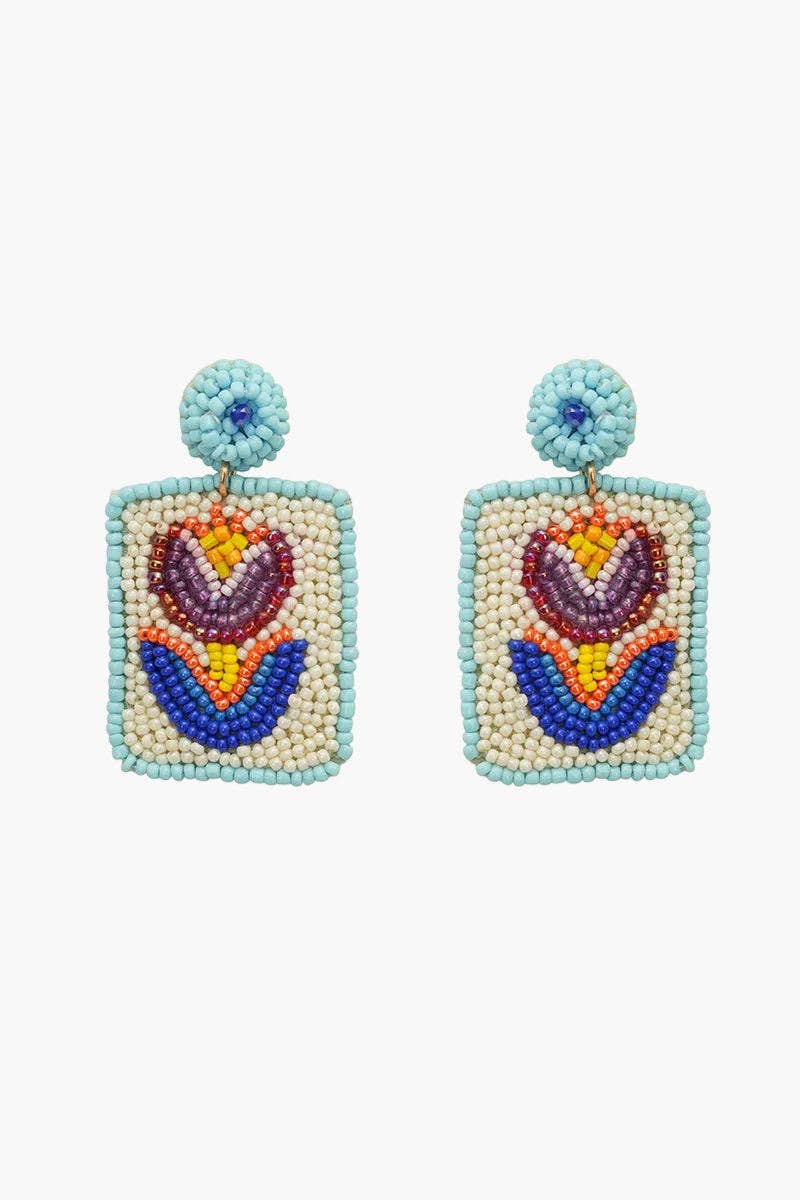 Lucky Azure Mahjong Drops Earrings
