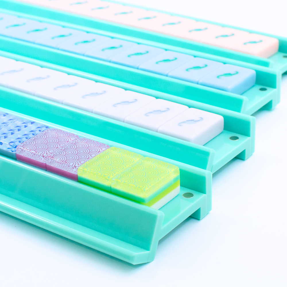 MFM MAHJONG RACKS | Premium Acrylic | 4 Racks + 4 Pushers