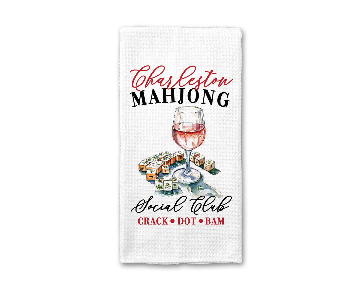 Custom Mahjong Social Club Towel, Mahjong Tile Game Decor