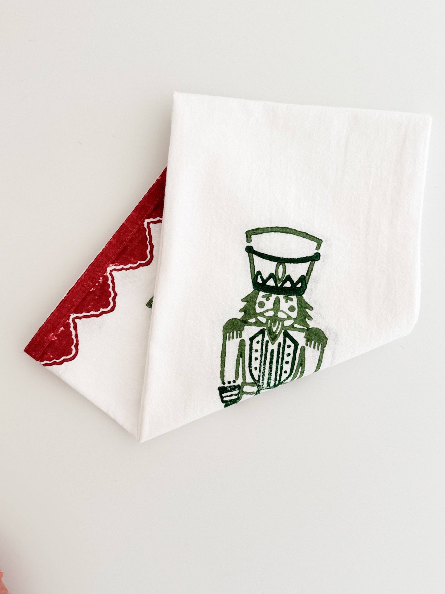 Tea Towel - Nutcracker, Evergreen & Red