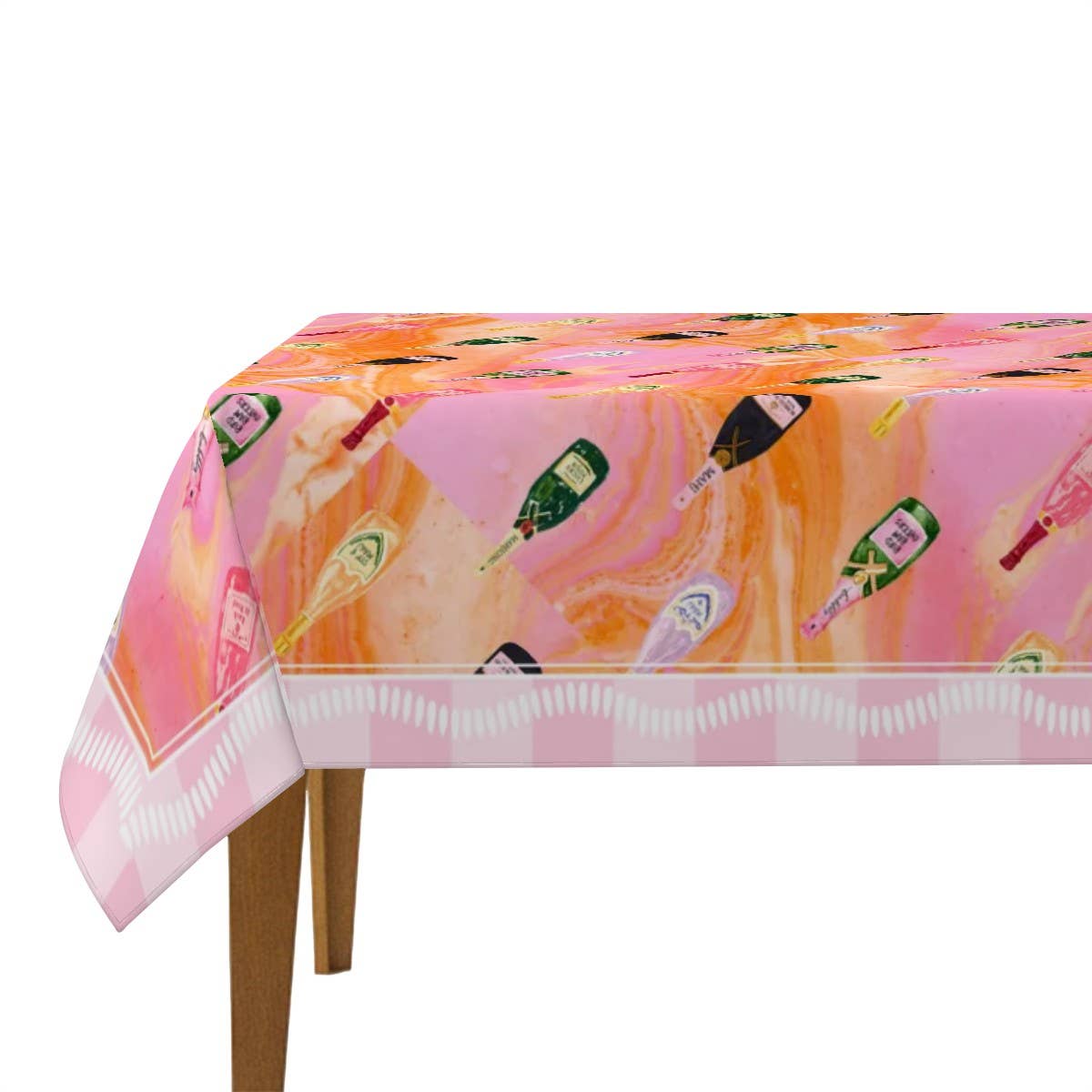 Champagne & Mahj Collection Tablecloth – 'Poppin’ Bottles'